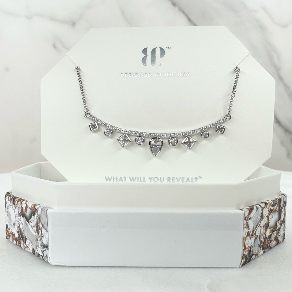 Bomb Party April Let's Layer It Up Diamond Cubic Zirconia Necklace NK51813 NWT